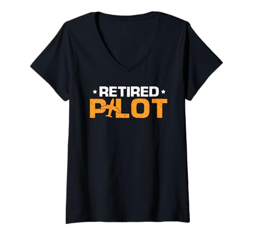Damen Pilot Im Ruhestand Flieger Spruch Lustig T-Shirt mit V-Ausschnitt Damen Pilot Im Ruhestand Flieger Spruch Lustig T-Shirt mit V-Ausschnitt von Witziger Spruch Für Ehemalige Piloten
