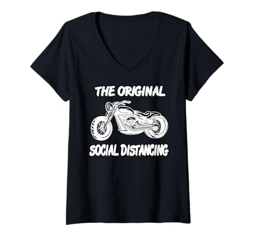 Damen Ursprüngliche Einsamkeit auf dem Motorrad T-Shirt mit V-Ausschnitt Damen Ursprüngliche Einsamkeit auf dem Motorrad T-Shirt mit V-Ausschnitt von Witziger Spruch für Biker und Freiheitsfans
