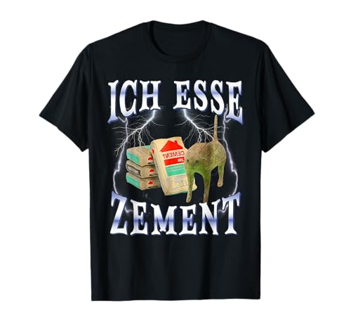 Ich esse Zement Lustiges I eat cement cat katze meme herren T-Shirt Ich esse Zement Lustiges I eat cement cat katze meme herren T-Shirt von Witziger Spruch motive mit Ironie sarkasmus tee