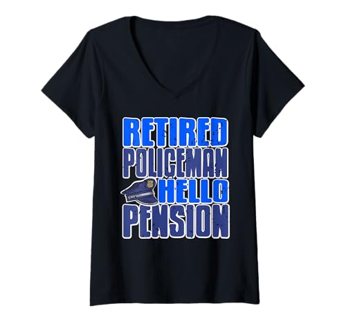Damen Polizist im Ruhestand SAGT Hallo zur Rente T-Shirt mit V-Ausschnitt Damen Polizist im Ruhestand SAGT Hallo zur Rente T-Shirt mit V-Ausschnitt von Witziger Spruch zum Polizeiruhestand