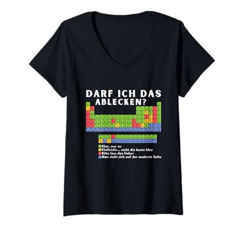 Damen Can I Lick It Periodic Table Chemistry Teacher Student T-Shirt mit V-Ausschnitt Damen Can I Lick It Periodic Table Chemistry Teacher Student T-Shirt mit V-Ausschnitt von Witziges Chemie Lehrer Schüler Idee