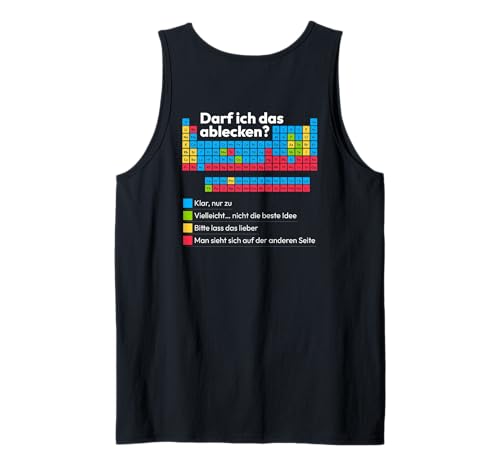 Herren Periodensystem Chemie Lehrer Schüler Schulhumor Rückenprint Tank Top Herren Periodensystem Chemie Lehrer Schüler Schulhumor Rückenprint Tank Top von Witziges Chemie Lehrer Schüler Lustiges Geschenk