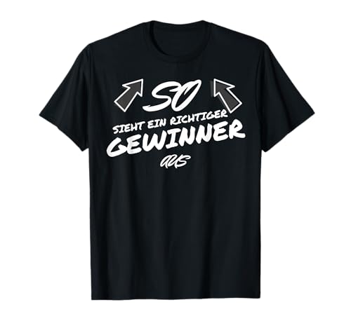 So sieht ein richtiger Gewinner aus Daumen Hoch Held Herren T-Shirt von Witziges Design, Spruch für Siegertyp & Gewinner