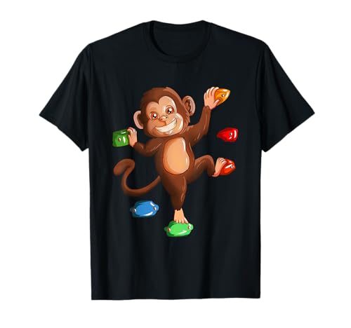 Kletteraffe Äffchen Kinder Kletterwald Bouldern Klettern T-Shirt Kletteraffe Äffchen Kinder Kletterwald Bouldern Klettern T-Shirt von Witziges Klettern Kletterwand Klettersportgeschenk