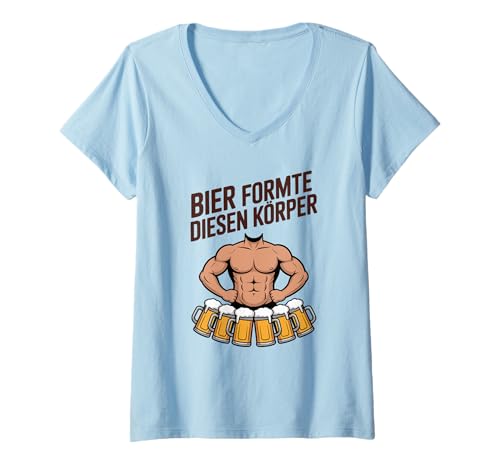 Damen Bier Hat Diesen Körper Geformt Lustiges Oktoberfest Saufen T-Shirt mit V-Ausschnitt Damen Bier Hat Diesen Körper Geformt Lustiges Oktoberfest Saufen T-Shirt mit V-Ausschnitt von Witziges Oktoberfest Sprüche Bier Sixpack Design