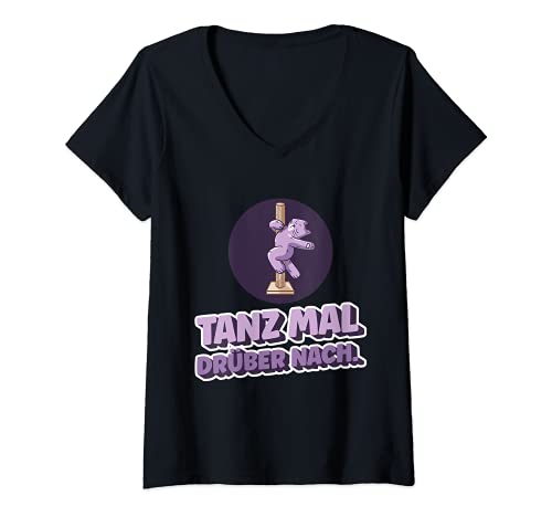 Damen Tanze Mal Drüber Nach Lustige Sprüche Katze Hobby Tänzer T-Shirt mit V-Ausschnitt Damen Tanze Mal Drüber Nach Lustige Sprüche Katze Hobby Tänzer T-Shirt mit V-Ausschnitt von Witziges Statement Festival Disco Tanzen Tiere