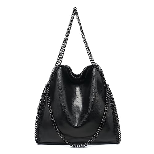 Wivmypog Damen Handtasche Damen Kunstleder Umhängetasche Mode Kettentasche Große Frauen Hobo Taschen für Damen von Wivmypog