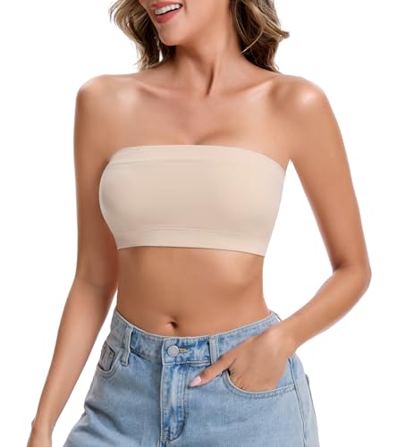 Wivzo Damen Bandeau Top Trägerlose BHS Strapless Bra Ohne Polster Ohne Bügel Formstabil für Alltag Party Unterwäsche von Wivzo