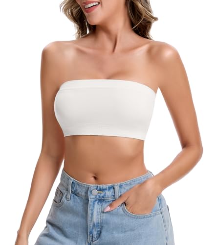 Wivzo Damen Bandeau Top Trägerlose BHS Strapless Bra Ohne Polster Ohne Bügel Formstabil für Alltag Party Unterwäsche von Wivzo