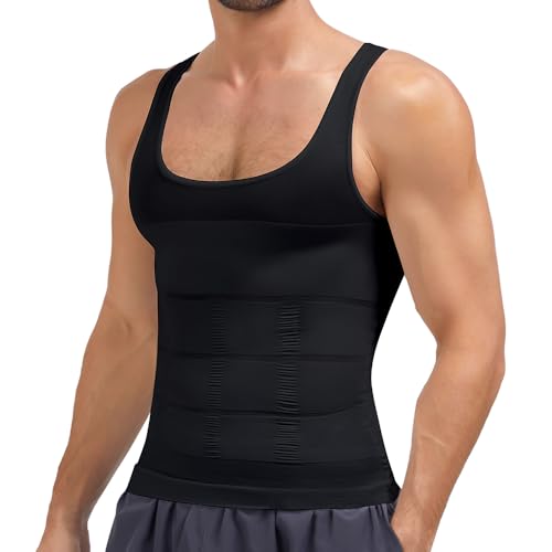 Wivzo Shapewear Bauch Weg Herren Elastische Unterhemd Herren Tight Kompressionsshirt Taillenformer Figurformend Body Shaper von Wivzo