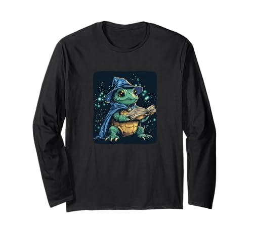 Cooles Zauberbuch mit Zauberer Schildkröte für Erwachsene und Kinder Langarmshirt von Wizard Turtle