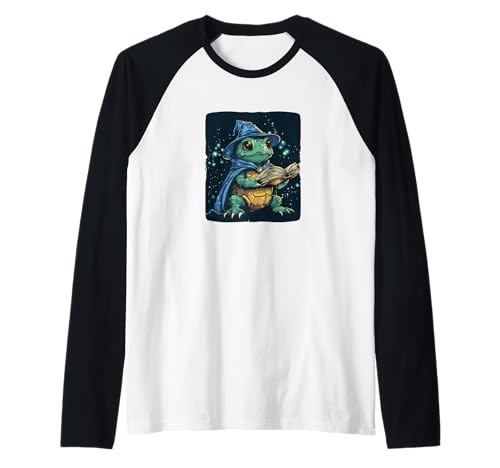 Cooles Zauberbuch mit Zauberer Schildkröte für Erwachsene und Kinder Raglan von Wizard Turtle