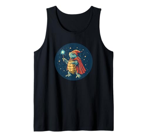 Lustiges magisches Schildkröten-Kostüm mit Zauberstab für Jungen und Mädchen Tank Top von Wizard Turtle