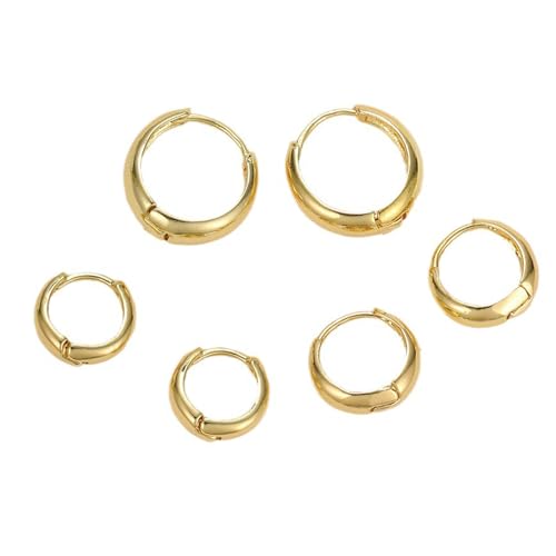 Wizoowip Geometrische Designs, klassischer Stil, Creolen, 3er-Set, minimalistischer Kreisform-Schmuck für Frauen, leichtes, langlebiges Kupfer, perfektes Geschenk für jeden Golden von Wizoowip