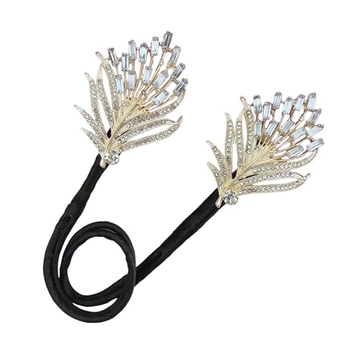 Wizoowip Haarknoten-Maker, hoher Dutt-Maker, Blumen-Fischschwanz-Strass-Feder-Lockenwickler, geschickter Dutt-Twister für langes Haar, Damen-Haar-Styling-Zubehör F von Wizoowip