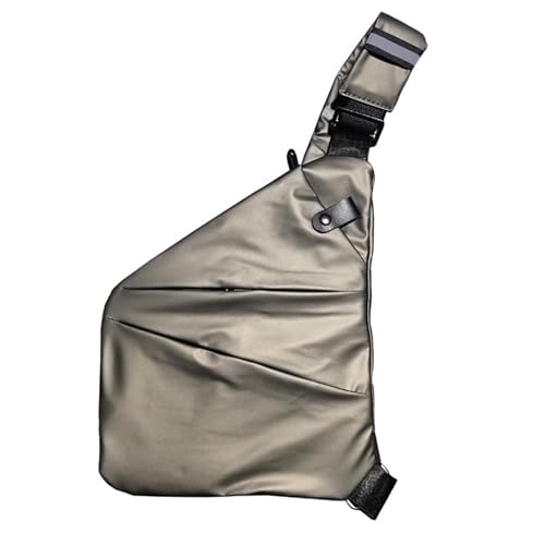 Wizoowip Robuste Umhängetasche, ergonomisch, sportlich, für Herren, Brustgurt, großes Fassungsvermögen, Verstellbarer Riemen, einfarbig, mehrere Taschen, Reißverschluss, Outdoor-Reisen, einzeln von Wizoowip