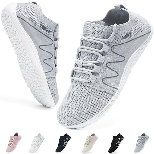 Wizshoe Barfußschuhe Sneakers Damen Herren Leichte Schuhe Atmungsaktiv Weich Walking Fitness Minimalistische Knit Unisex Trail Bequeme Laufschuhe Turnschuhe Straßenlaufschuhe Grau 42 EU Wizshoe Barfußschuhe Sneakers Damen Herren Leichte Schuhe Atmungsaktiv Weich Walking Fitness Minimalistische Knit Unisex Trail Bequeme Laufschuhe Turnschuhe Straßenlaufschuhe Grau 42 EU von Wizshoe
