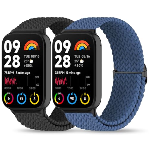 Wizvv 2 Pack Nylon Elastic Strap Compatible with Xiaomi Mi Band 9 Pro/Xiaomi Mi Band 8 Pro/Redmi Watch 4, Quick Release Replacement Sports Watch Strap for Men and Women Wizvv 2 Pack Nylon Elastic Strap Compatible with Xiaomi Mi Band 9 Pro/Xiaomi Mi Band 8 Pro/Redmi Watch 4, Quick Release Replacement Sports Watch Strap for Men and Women von Wizvv
