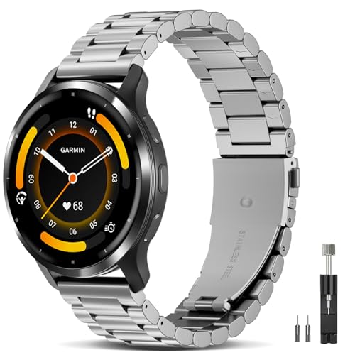 Wizvv Armband kompatibel mit Garmin venu 3S/2S,18mm Edelstahl Metall Ersatzband für Vivoactive 4S/Forerunner 265S Herren Damen Wizvv Armband kompatibel mit Garmin venu 3S/2S,18mm Edelstahl Metall Ersatzband für Vivoactive 4S/Forerunner 265S Herren Damen von Wizvv