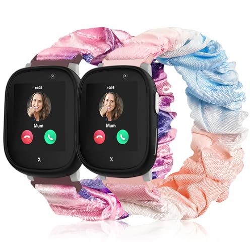 Wizvv Kinder Armband kompatibel mit Xplora X6, 2 Stück Scrunchie Elastisch Ersatzarmbänder für Xplora X6 Play/Xplora X6 Pro von Wizvv