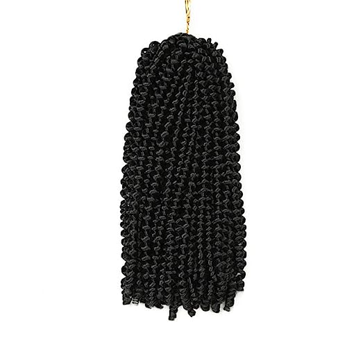 12 Zoll Frühlingshaar Afro Flauschige Synthetische Zöpfe Ombre Häkelhaarverlängerungen Für Frauen #1 12inches#5Pcs/Lot von Wjnvfioo