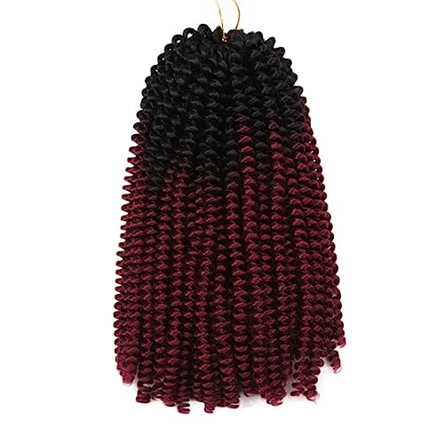 12 Zoll Frühlingshaar Afro Flauschige Synthetische Zöpfe Ombre Häkelhaarverlängerungen Für Frauen B8 12inches#1Pcs/Lot von Wjnvfioo