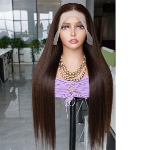 200 Dichte Gerade Spitze Frontal Echthaar Perücken Für Frauen Transparente Spitze Perücke Vorgezupft Indisches Remy Haar 13x4 Lace Wig 12INCHES#200% von Wjnvfioo