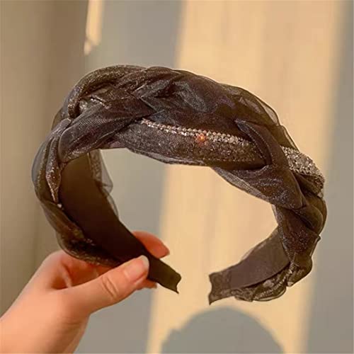 2023 Retro Geflochtene Stirnband Koreanische Frauen Retro Haar Hoop Einstellbare Braid Stirnband Mädchen Headwear TS5260-19 von Wjnvfioo