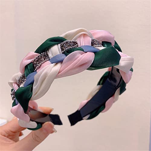 2023 Retro Geflochtenes Stirnband Koreanische Frauen Retro Haar Hoop Einstellbare Braid Stirnband Mädchen Headwear TS5260-12 von Wjnvfioo