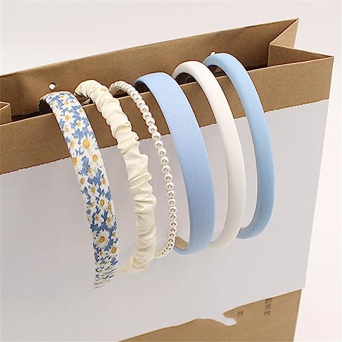 3/6/8Pcs Set Mode Frauen Tuch Haarbänder Kopfschmuck Stirnband Mädchen Haarband Haar Hoop Weibliche Haar Zubehör Headwear 6PCS A von Wjnvfioo