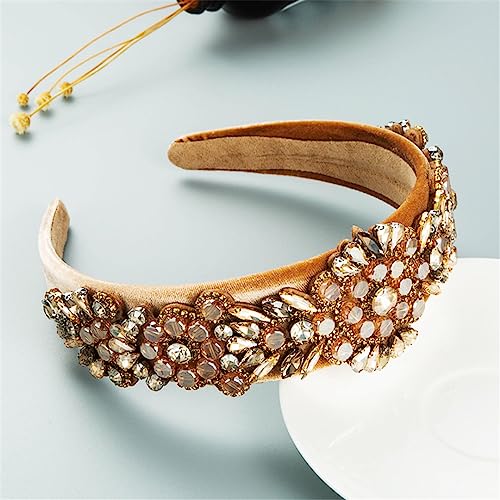 Barock Diamant Stirnbänder Haarschmuck Für Frauen Trend Party Haarband Haar Hoop Headwear Kaffee von Wjnvfioo