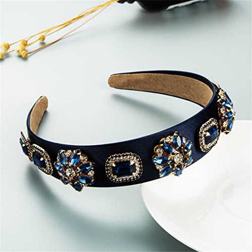 Barock Farbige Glas Strass Haarband Lila Party Stirnband Für Frauen Mädchen Haar Zubehör Blau von Wjnvfioo