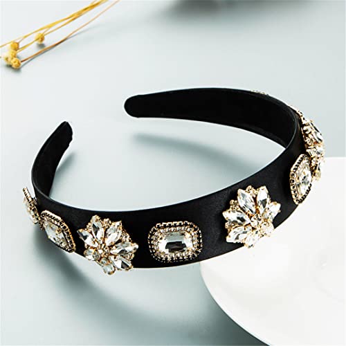 Barock Farbige Glas Strass Haarband Lila Party Stirnband Für Frauen Mädchen Haar Zubehör Schwarz von Wjnvfioo