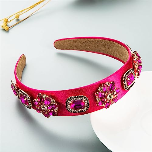 Barock Farbiges Glas Strass Haarband Lila Party Stirnband Für Frauen Mädchen Haarschmuck Rose Rot von Wjnvfioo