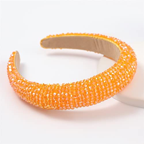 Barock Strass Stirnband Breit Gepolstert Kopfschmuck Barock Haarband Hochzeit Kopfbedeckung Frauen Braut Haarschmuck Orange von Wjnvfioo