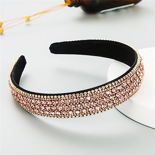 Barock Voller Strass Stirnband Haarschmuck Frauen Handgenähte Farbige Glas Strass Blume Breitkrempige Haar Hoop 8 von Wjnvfioo