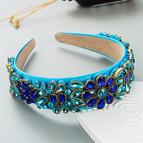 Frauen Blau Strass Stirnband Kristall Perlen Haarband Handgemachte Breite Stirnbänder Haar Hoop Mädchen Haar Zubehör 10 von Wjnvfioo