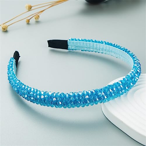 Frauen Blau Strass Stirnband Kristall Perlen Haarband Handgemachte Breite Stirnbänder Haar Hoop Mädchen Haar Zubehör 19 von Wjnvfioo