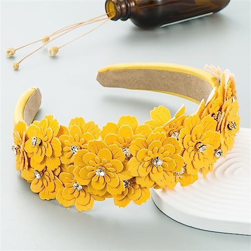 Gelb Strass Stirnband Mode Haar Zubehör Für Frauen Breite Krempe Haarband Mädchen Haarband Headwear 17 von Wjnvfioo