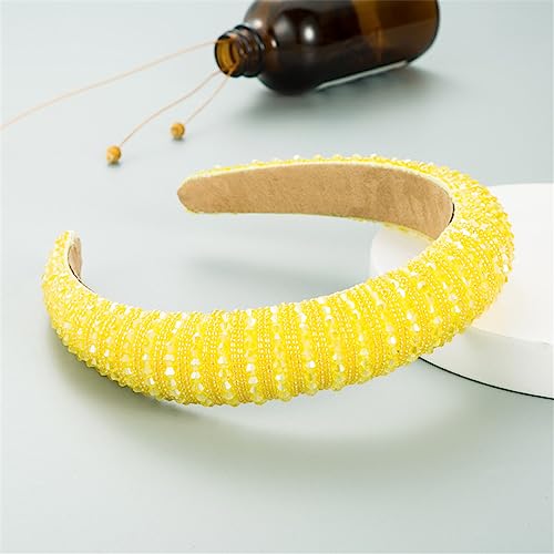 Gelb Strass Stirnband Mode Haar Zubehör Für Frauen Breite Krempe Haarband Mädchen Haarband Headwear 9 von Wjnvfioo