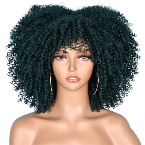 Kurze Afro-Verworrene Lockige Perücken Mit Pony Für Schwarze Frauen Blond Gemischt Braun Synthetische Cosplay-Afrikanische Perücken 356 Cm von Wjnvfioo