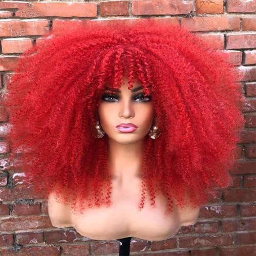 Kurze Haare Afro Kinky Curly Perücke Für Schwarze Frauen Cosplay Blonde Synthetische Natürliche Rote Perücken African Ombre Glueless von Wjnvfioo