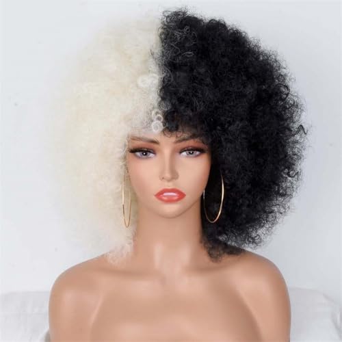 Kurze Haare Afro Verworrene Lockige Perücken Mit Pony Für Schwarze Frauen Synthetische Perücke Afrikanische Natürliche Blonde Cosplay Leimlos von Wjnvfioo