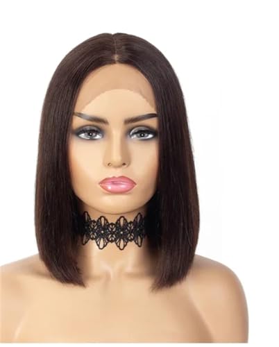 Kurze Perücke Mit Freiem Seitenscheitel, Vorgezupftes Brasilianisches Echthaar Damen 134 14inch#180#2 von Wjnvfioo