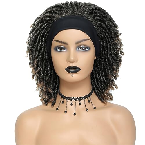 Kurze Stirnband-Perücken Für Frauen Synthetisches Haar Faux-Locs-Perücken Weiche Locs Geflochtene Perücken Häkelhaar-Stirnband-Perücken 1b-27 6inches von Wjnvfioo