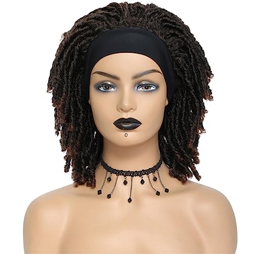 Kurze Stirnband-Perücken Für Frauen Synthetisches Haar Faux-Locs-Perücken Weiche Locs Geflochtene Perücken Häkelhaar-Stirnband-Perücken 1b-30 6inches von Wjnvfioo