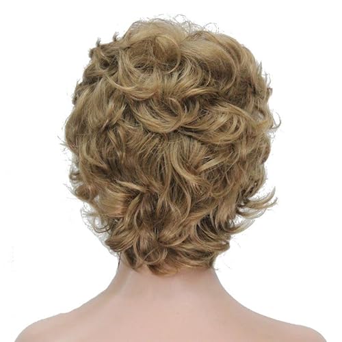 Kurze Weiche Locken Perücke Auburn Dunkelbraun Vollsynthetische Perücken Für Frauen #19 6inches von Wjnvfioo