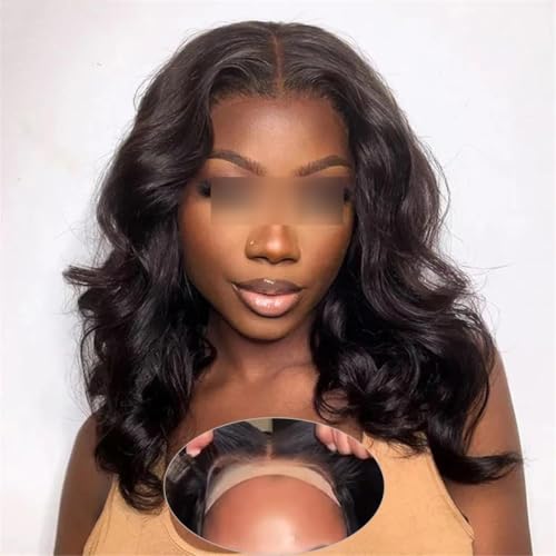 Lace-Front-Ombré-Bob-Perücke, Glatte Echthaarperücken, Lace-Part-Perücken Für Damen 250 10inch#Glueless Bob Wig von Wjnvfioo