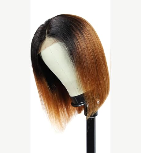 Lace-Front-Perücke, Lace-Front-Perücken Für Damen, Closure-Perücken, Kurze, Glatte Bob-Perücken 134 Frontal Wig 8inch#OT30 von Wjnvfioo