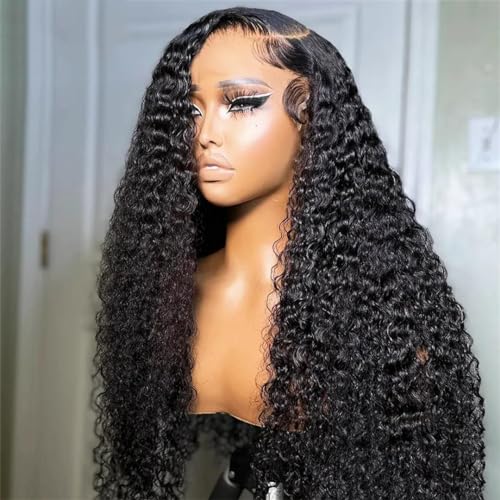 Leimlose Perücke Echthaar, Lockige Spitze-Front-Echthaar-Perücken Für Frauen, Spitzenverschluss-Perücken, Natürliche Haar-Perücken 4X4 Glueless Wig 26inches#180 Density Leimlose Perücke Echthaar, Lockige Spitze-Front-Echthaar-Perücken Für Frauen, Spitzenverschluss-Perücken, Natürliche Haar-Perücken 4X4 Glueless Wig 26inches#180 Density von Wjnvfioo